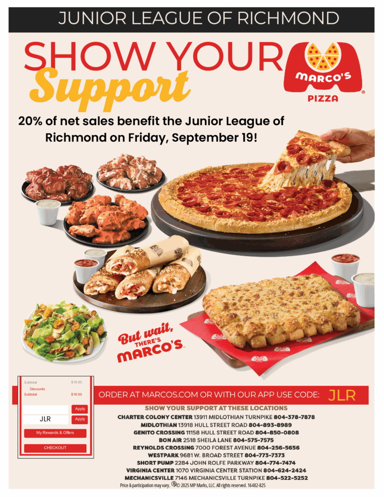Marco様 購入ページ Marco's Pizza Giveback – Junior League of Richmond